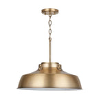Capital Lighting 9D328A Aged Brass 18'' W X 7'' H 1-light Industrial Metal Shade Pendant - Aged Brass With White Interior Image 5