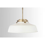 Capital Lighting 9D330A Warm White 18'' W X 7'' H 1-light Industrial Metal Shade Pendant - Matte White And Aged Brass With White Interior Image 4