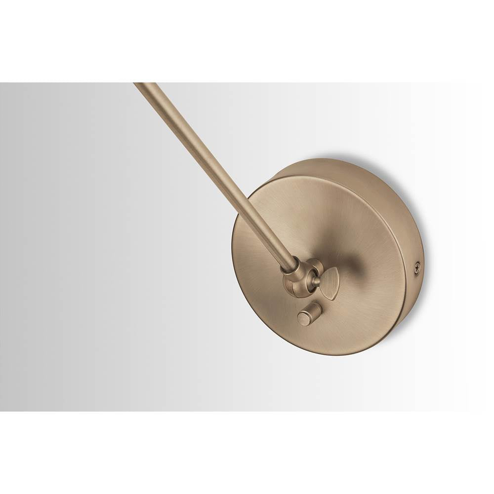 Capital Lighting 9D344A Aged Brass 5'' W X 26'' H X 15'' E 1-light Clear Glass Sconce With Adjustable Arm And Shade In Aged Brass - Includes Plug-in Option With Cord Cover Image 7