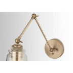 Capital Lighting 9D344A Aged Brass 5'' W X 26'' H X 15'' E 1-light Clear Glass Sconce With Adjustable Arm And Shade In Aged Brass - Includes Plug-in Option With Cord Cover Image 6
