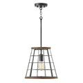 Capital Lighting AA1001ZW Zinc,Wood 13.5'' W X 13'' H Cage Pendant In Zinc And Wood Image 1