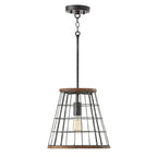 Capital Lighting AA1001ZW Zinc,Wood 13.5'' W X 13'' H Cage Pendant In Zinc And Wood Image 2