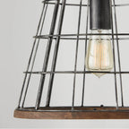 Capital Lighting AA1001ZW Zinc,Wood 13.5'' W X 13'' H Cage Pendant In Zinc And Wood Image 3