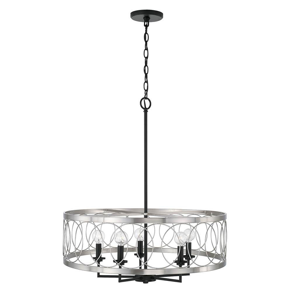 Capital Lighting AA1003BT Black Tie 24.5'' W X 28'' H Pendant In Matte Black And Brushed Nickel Image 2