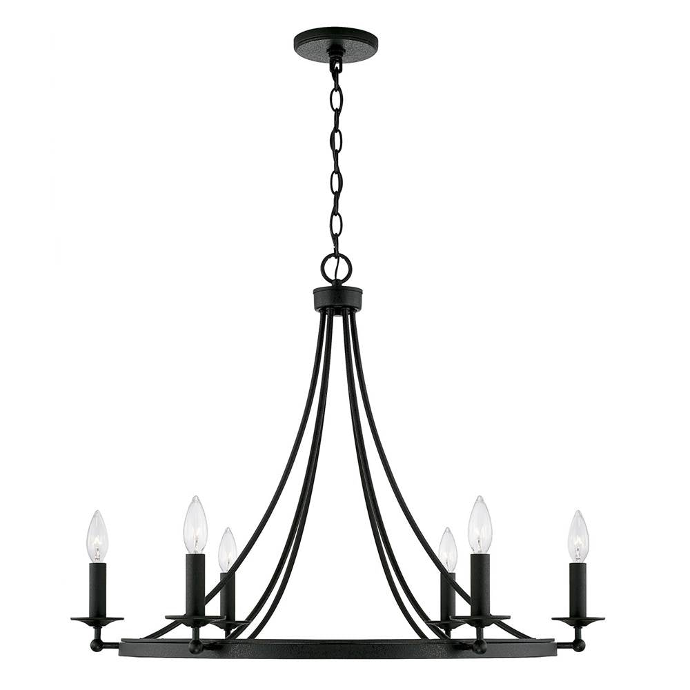 Capital Lighting AA1005BI Black Iron 30'' W X 23.5'' H Chandelier In Black Iron Image 1
