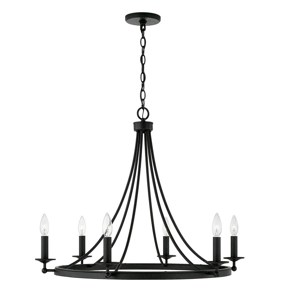 Capital Lighting AA1005BI Black Iron 30'' W X 23.5'' H Chandelier In Black Iron Image 2