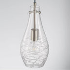 Capital Lighting AA1006BN Brushed Nickel 6'' W X 13'' H Wavy Glass Pendant In Brushed Nickel With Etched Detailing Image 2