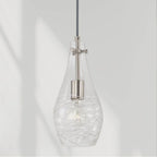 Capital Lighting Kier 6'' W X 13'' H Wavy Glass Pendant In Aged Brass With Etched Detailing