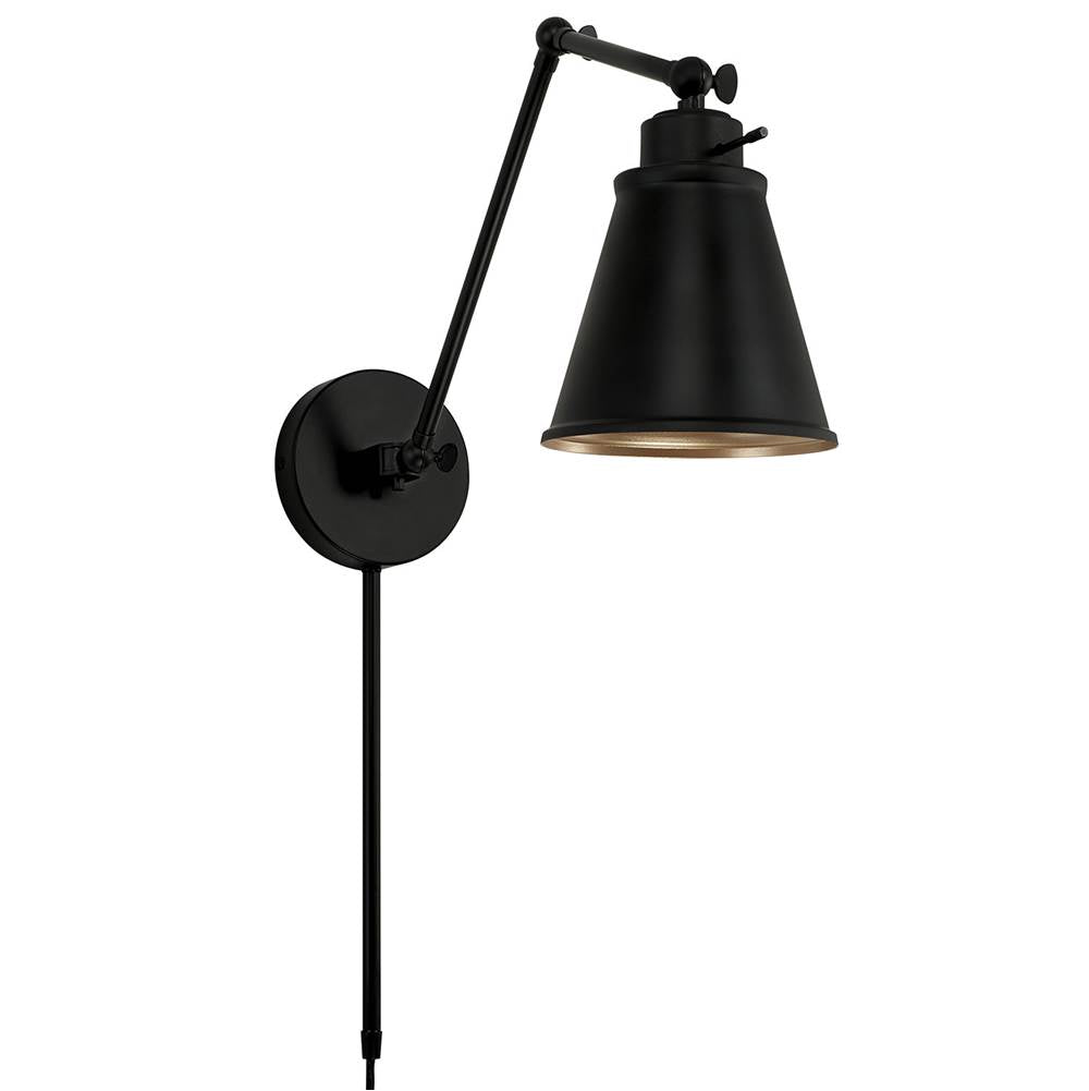 Capital Lighting AA1011MB Matte Black 6'' W X 26'' H X 17.5'' E Plug-in Optional Swing Arm Sconce In Matte Black Image 1
