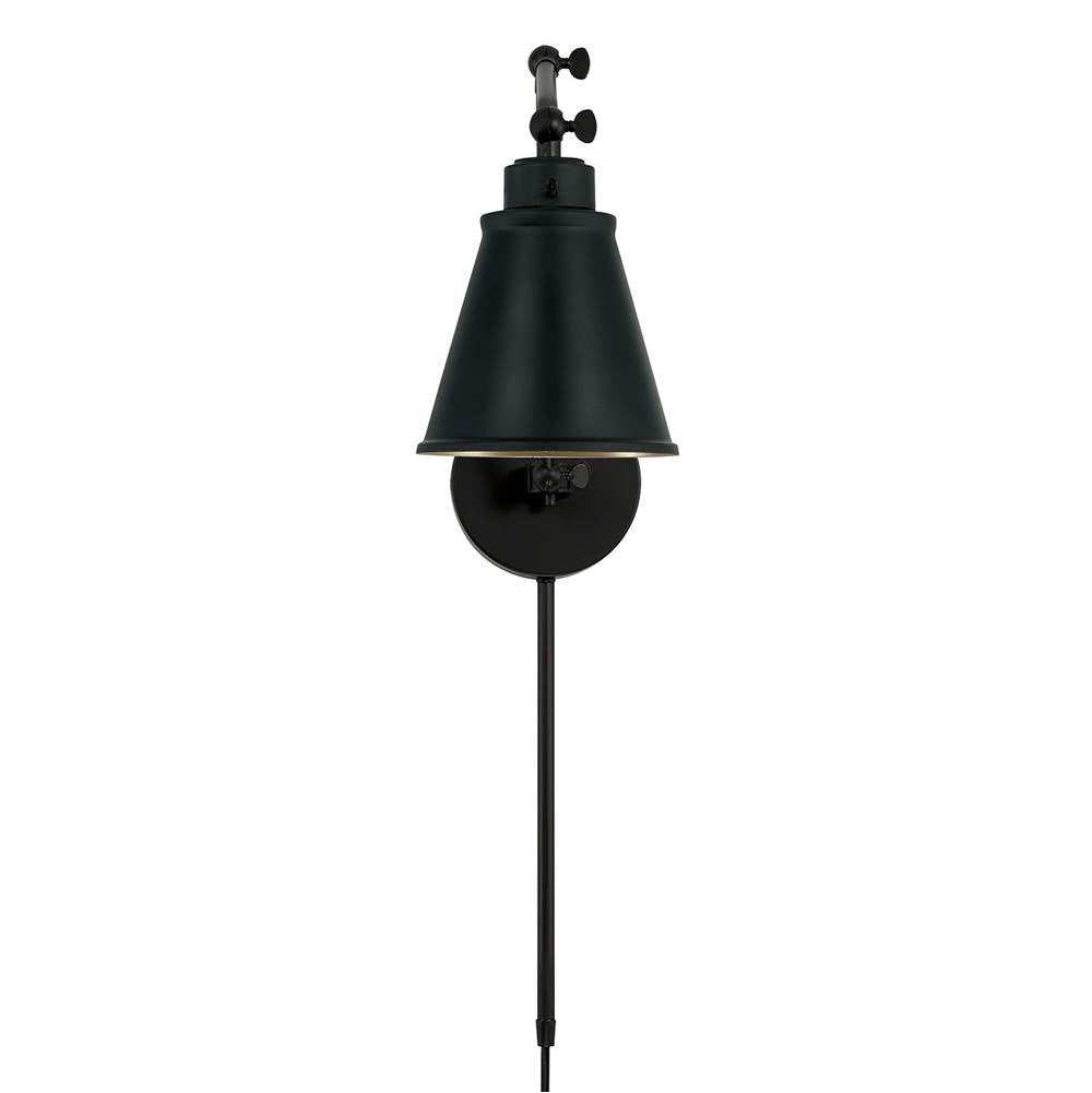 Capital Lighting Shay 6'' W X 26'' H X 17.5'' E Plug-in Optional Swing Arm Sconce In Matte Black