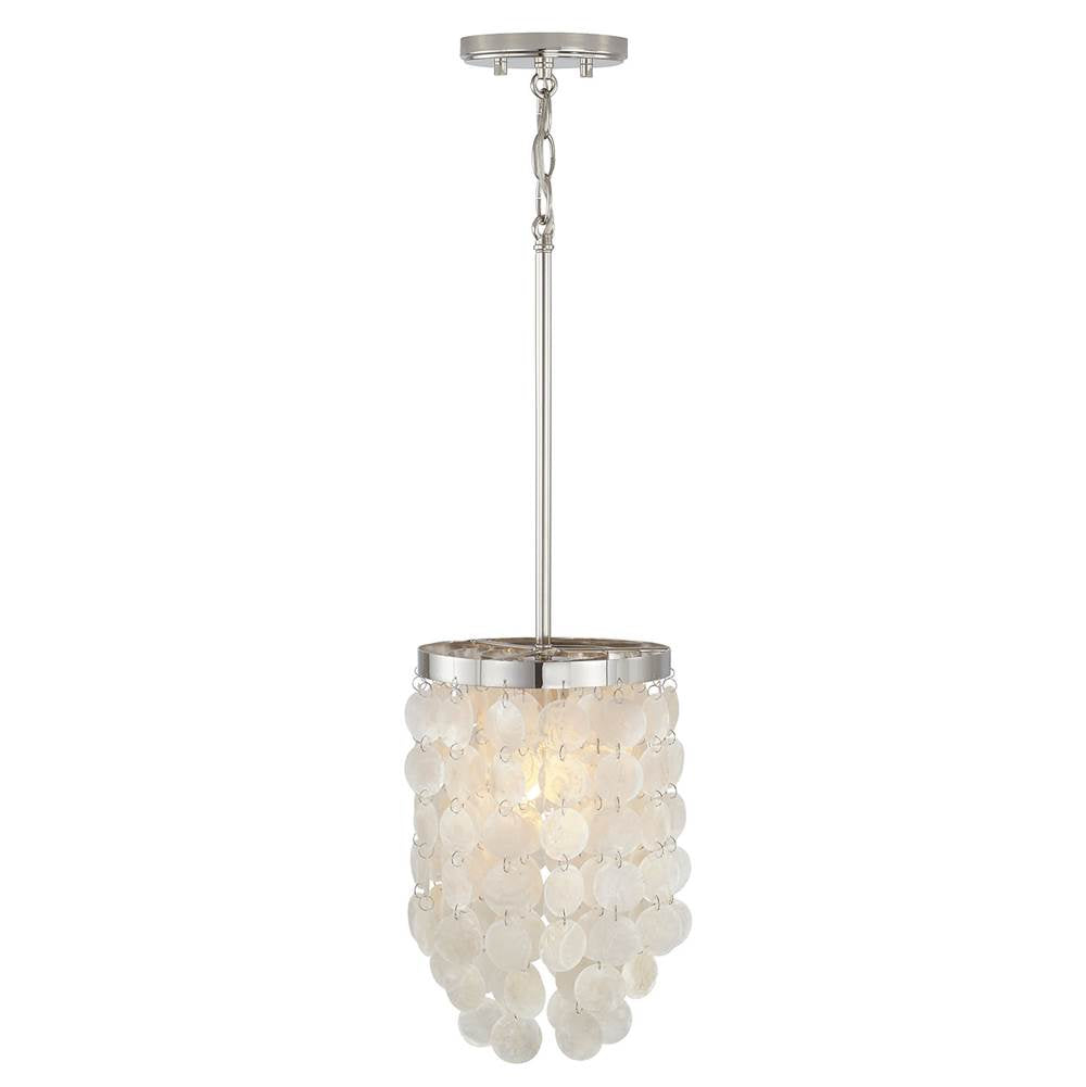 Capital Lighting AA1012PN Polished Nickel 8'' W X 12.5'' H Pendant In Polished Nickel With Capize Shells Image 2