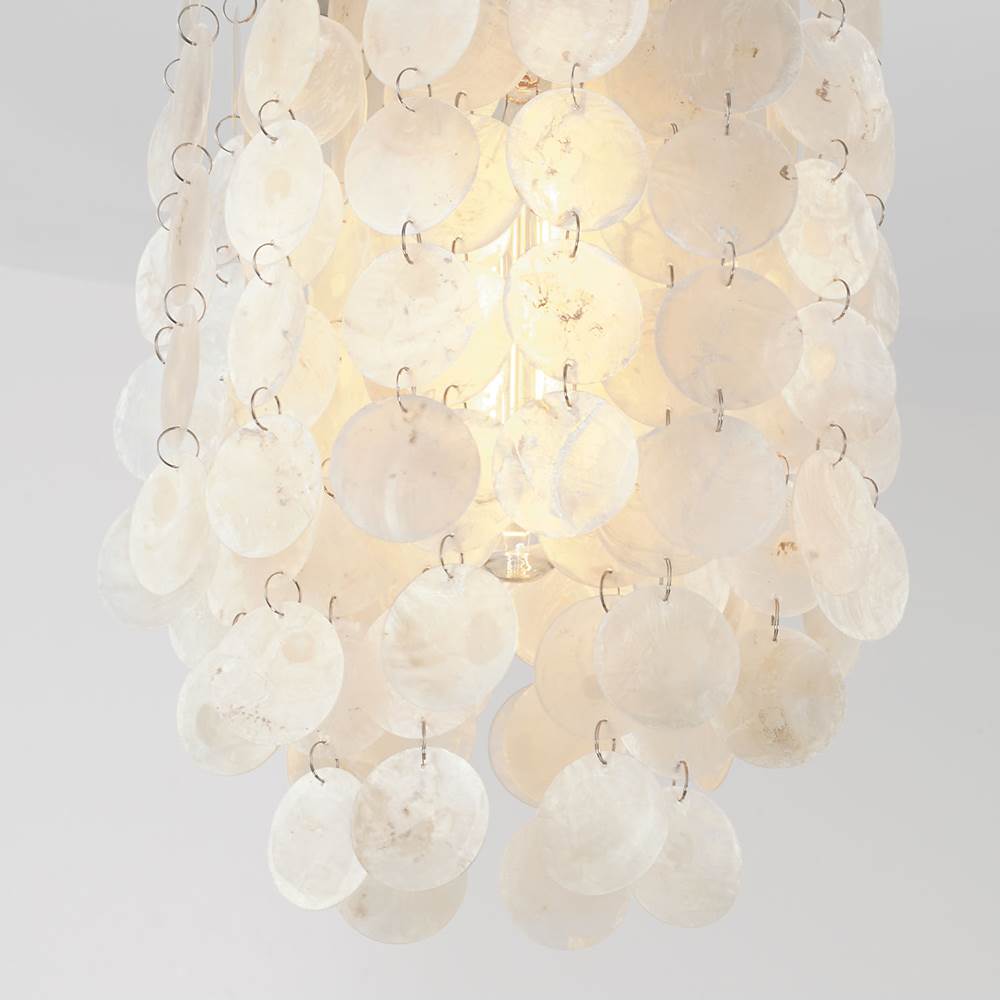 Capital Lighting AA1012PN Polished Nickel 8'' W X 12.5'' H Pendant In Polished Nickel With Capize Shells Image 3
