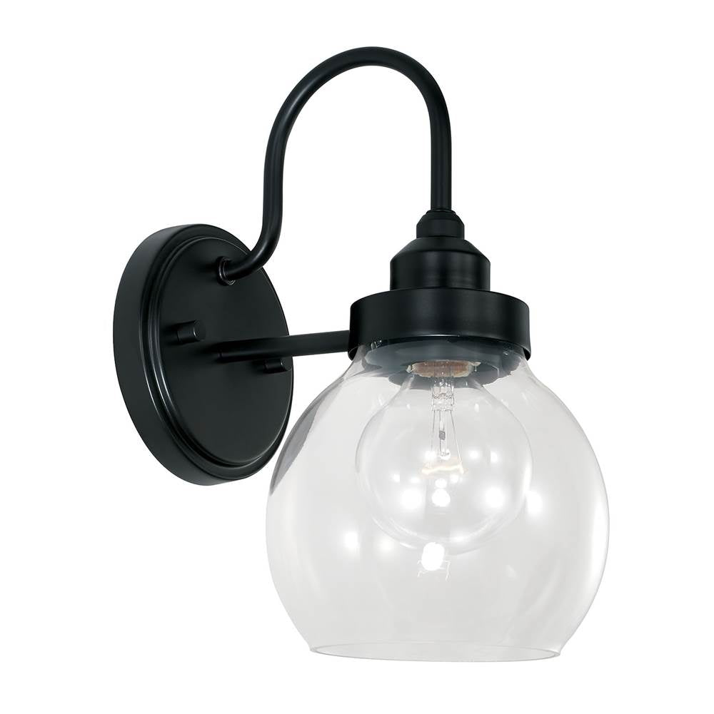Capital Lighting AA1014MB Matte Black 6'' W X 11'' H X 8.5'' E Sconce In Matte Black Image 1