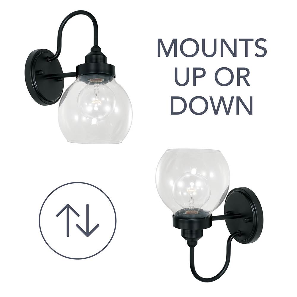 Capital Lighting AA1014MB Matte Black 6'' W X 11'' H X 8.5'' E Sconce In Matte Black Image 2