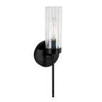 Capital Lighting AA1016MB Matte Black 5'' W X 17'' H X 4'' E Sconce In Matte Black With Clear Glass Image 1