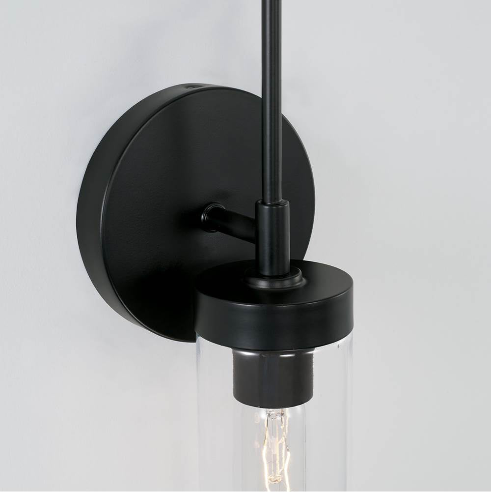 Capital Lighting AA1016MB Matte Black 5'' W X 17'' H X 4'' E Sconce In Matte Black With Clear Glass Image 4