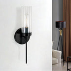 Capital Lighting Riley 5'' W X 17'' H X 4'' E Sconce In Matte Black With Clear Glass