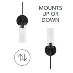 Capital Lighting AA1016MB Matte Black 5'' W X 17'' H X 4'' E Sconce In Matte Black With Clear Glass Image 2