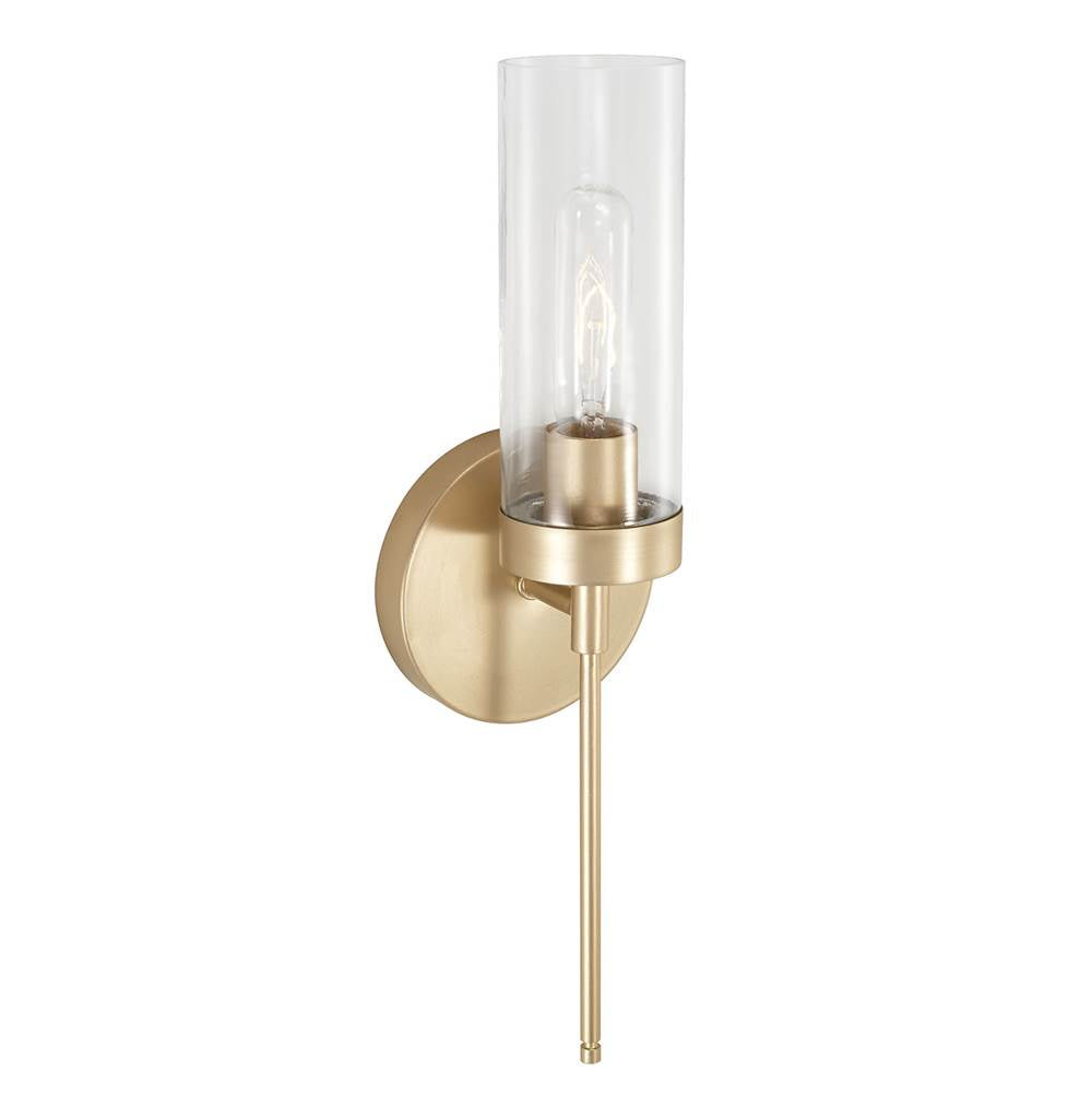 Capital Lighting AA1016SF Soft Gold 5'' W X 17'' H X 4'' E Sconce In Soft Gold With Clear Glass Image 1