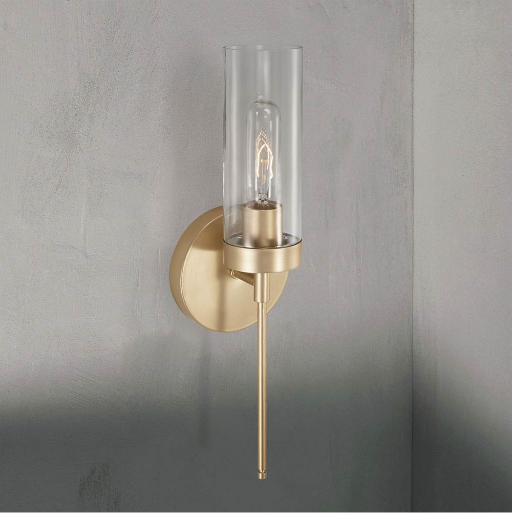 Capital Lighting Riley 5'' W X 17'' H X 4'' E Sconce In Matte Black With Clear Glass