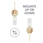 Capital Lighting AA1016SF Soft Gold 5'' W X 17'' H X 4'' E Sconce In Soft Gold With Clear Glass Image 2
