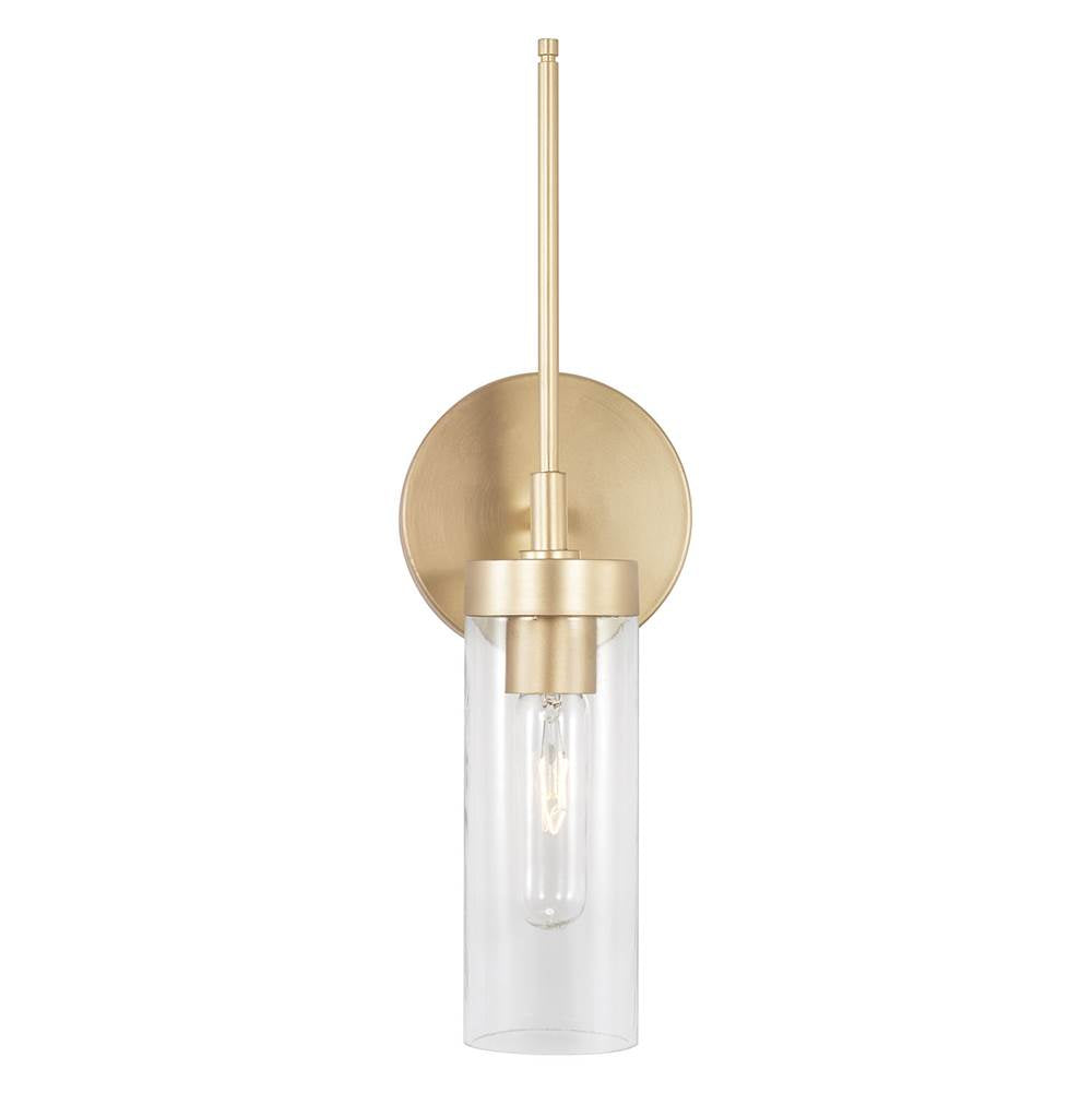 Capital Lighting AA1016SF Soft Gold 5'' W X 17'' H X 4'' E Sconce In Soft Gold With Clear Glass Image 3