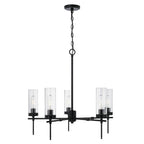 Capital Lighting AA1017MB Matte Black 27.5'' W X 26'' H 5-light Chandelier In Matte Black With Clear Glass Image 3