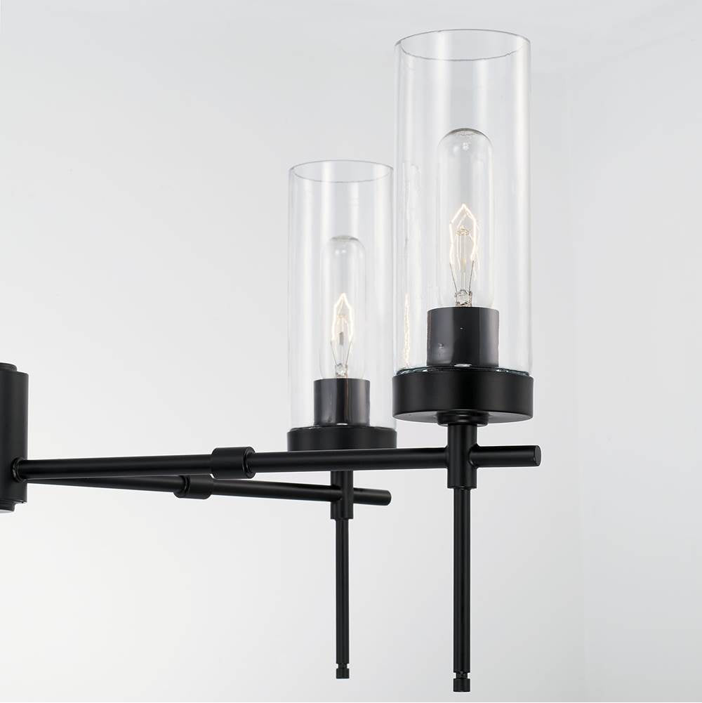 Capital Lighting Riley 27.5'' W X 26'' H 5-light Chandelier In Matte Black With Clear Glass