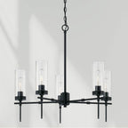 Capital Lighting AA1017MB Matte Black 27.5'' W X 26'' H 5-light Chandelier In Matte Black With Clear Glass Image 2