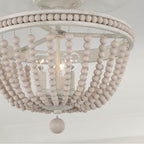 Capital Lighting Handley 15.5''w X 14.5''h 3-light Semi Flush In Sand Dollar With Painted Wood Beads