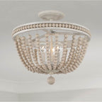Capital Lighting AA1021SR Sand Dollar 15.5''w X 14.5''h 3-light Semi Flush In Sand Dollar With Painted Wood Beads Image 3