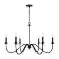 Capital Lighting AA1029MB Matte Black 38''w X 23.50''h 6-light Chandelier In Matte Black With Decorative Double Bobeches Image 1