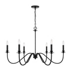 Capital Lighting AA1029MB Matte Black 38''w X 23.50''h 6-light Chandelier In Matte Black With Decorative Double Bobeches Image 1