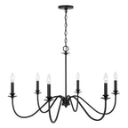 Capital Lighting AA1029MB Matte Black 38''w X 23.50''h 6-light Chandelier In Matte Black With Decorative Double Bobeches Image 3