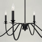 Capital Lighting AA1029MB Matte Black 38''w X 23.50''h 6-light Chandelier In Matte Black With Decorative Double Bobeches Image 4