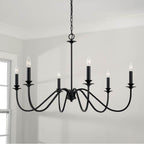 Capital Lighting Weston 38''w X 23.50''h 6-light Chandelier In Matte Black With Decorative Double Bobeches