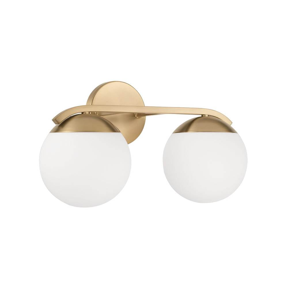 Capital Lighting AA1032MA Matte Brass 17''w X 9.50''h 2-light Vanity In Matte Brass With Soft White Glass Globes Image 1