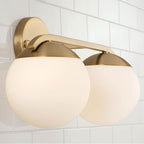 Capital Lighting AA1032MA Matte Brass 17''w X 9.50''h 2-light Vanity In Matte Brass With Soft White Glass Globes Image 5