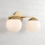 Capital Lighting Oliver 17''w X 9.50''h 2-light Vanity In Matte Brass With Soft White Glass Globes