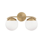 Capital Lighting AA1032MA Matte Brass 17''w X 9.50''h 2-light Vanity In Matte Brass With Soft White Glass Globes Image 4
