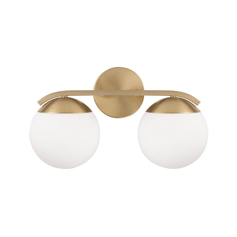 Capital Lighting AA1032MA Matte Brass 17''w X 9.50''h 2-light Vanity In Matte Brass With Soft White Glass Globes Image 4