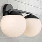 Capital Lighting AA1032MB Matte Black 17''w X 9.50''h 2-light Vanity In Matte Black With Soft White Glass Globes Image 5