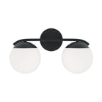 Capital Lighting AA1032MB Matte Black 17''w X 9.50''h 2-light Vanity In Matte Black With Soft White Glass Globes Image 4