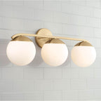 Capital Lighting Oliver 25.50''w X 9.50''h 3-light Vanity In Matte Brass With Soft White Glass Globes