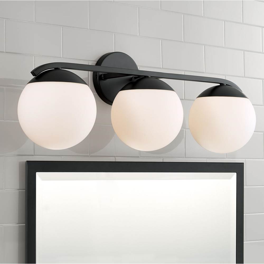 Capital Lighting Oliver 25.50''w X 9.50''h 3-light Vanity In Matte Brass With Soft White Glass Globes