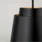 Capital Lighting AA1034MB Matte Black 13''w X 13.25''h Pendant In Matte Black With Soft Gold Interior Image 3