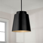 Capital Lighting AA1034MB Matte Black 13''w X 13.25''h Pendant In Matte Black With Soft Gold Interior Image 4