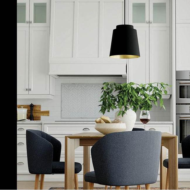 Capital Lighting Pratt 13''w X 13.25''h Pendant In Matte Black With Soft Gold Interior