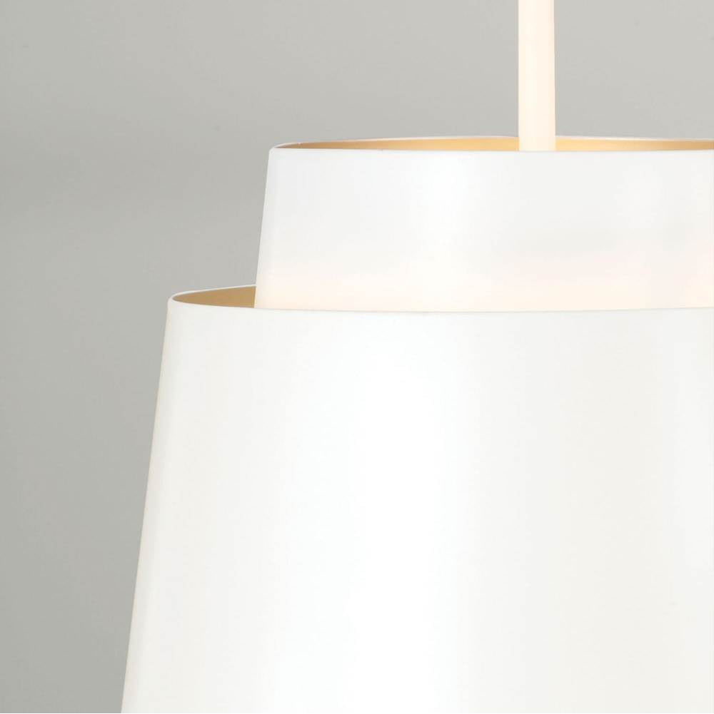 Capital Lighting AA1034WE Matte White 13''w X 13.25''h Pendant In Matte White With Soft Gold Interior Image 3