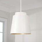 Capital Lighting AA1034WE Matte White 13''w X 13.25''h Pendant In Matte White With Soft Gold Interior Image 4